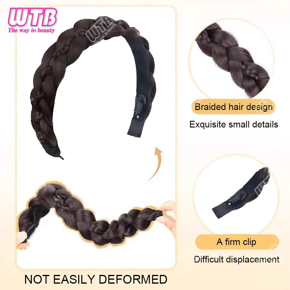 المرأة شعر مستعار اصطناعي تويست مضفر عقال هوب موضة إكسسوارات الشعر شريط مرن غير قابل للانزلاق للنساء والفتيات