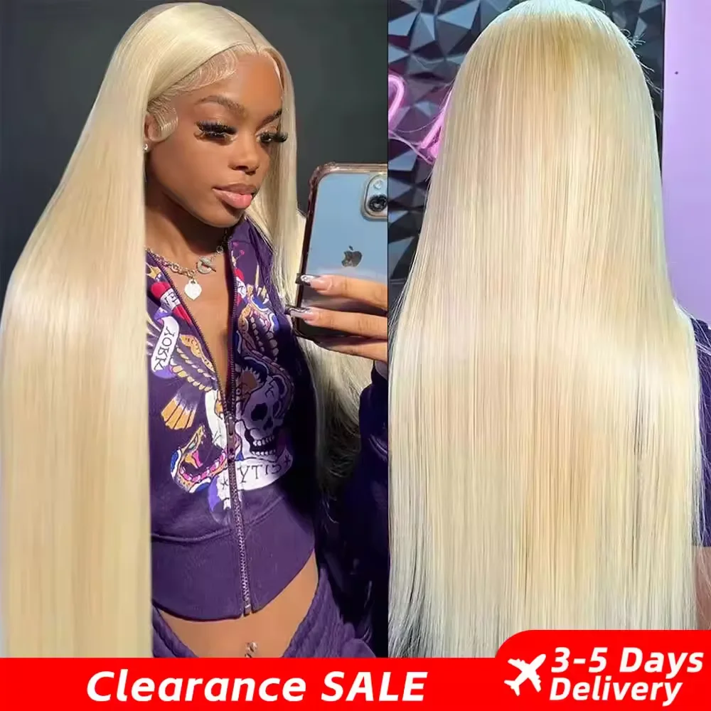 

Blonde 613 13x6 Lace Frontal Wigs HD 613 Lace Front Human Hair Wigs For Women Pre pucked Straight Human Hair Wigs Can Be Dyed