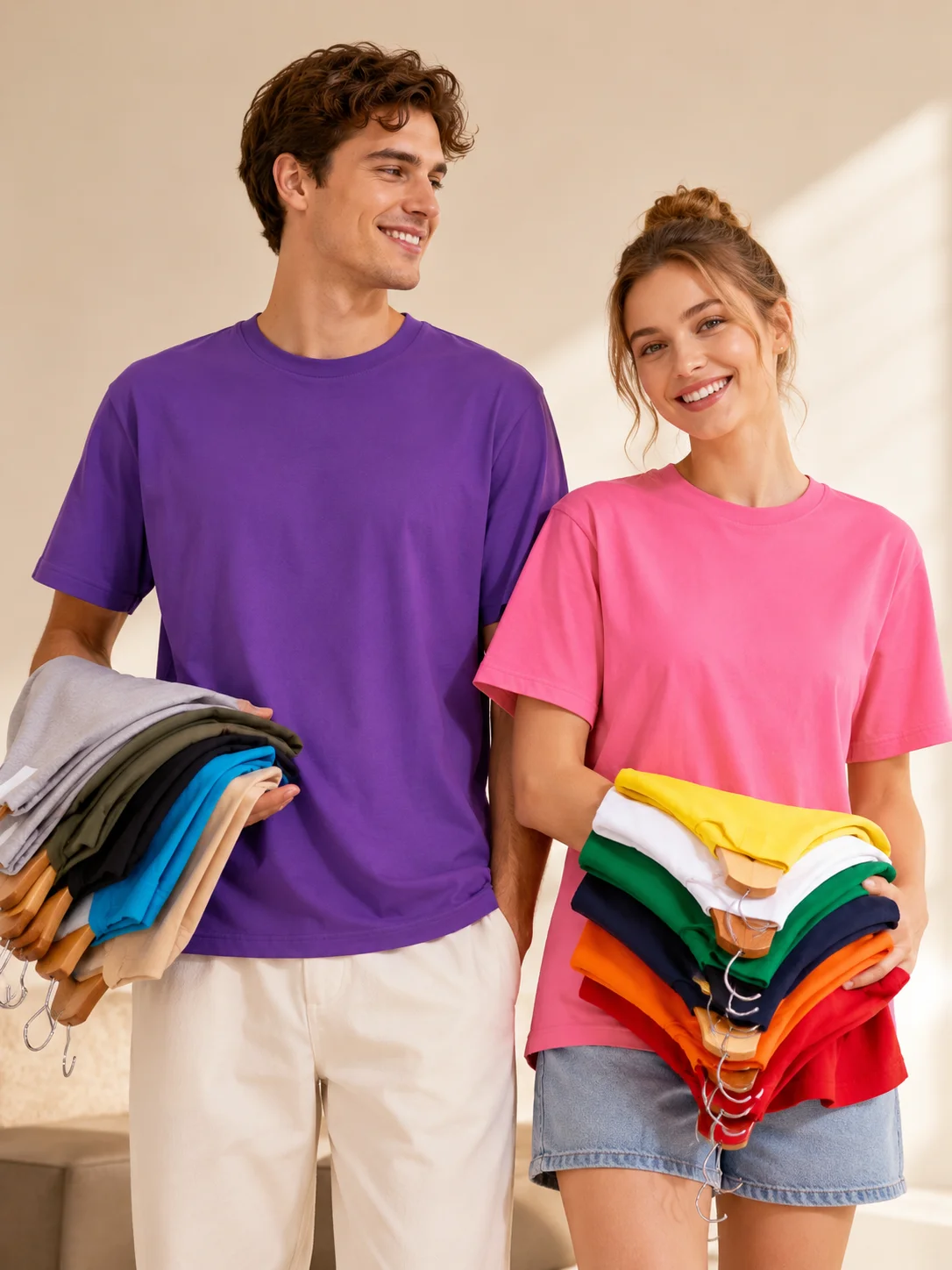 2026 Hot 16 Colors Cotton T Shirt Men Women Summer Lightweight Breathable Short Sleeve O Neck Solid Color Casual Unisex Tops