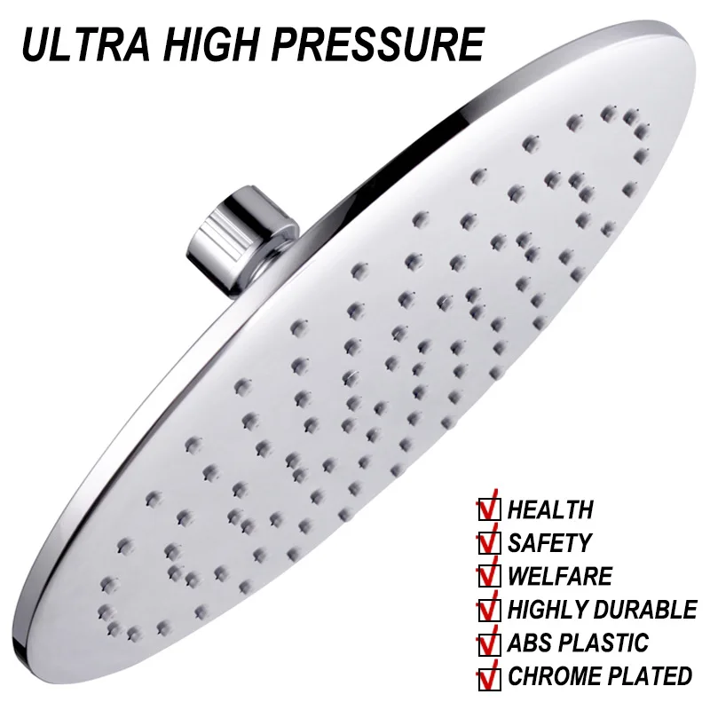 

9-дюймовая круглая скрытая поверхность с гальваническим покрытием, тонкий верхний распылитель, насадка для душа, аксессуары для ванной комнаты