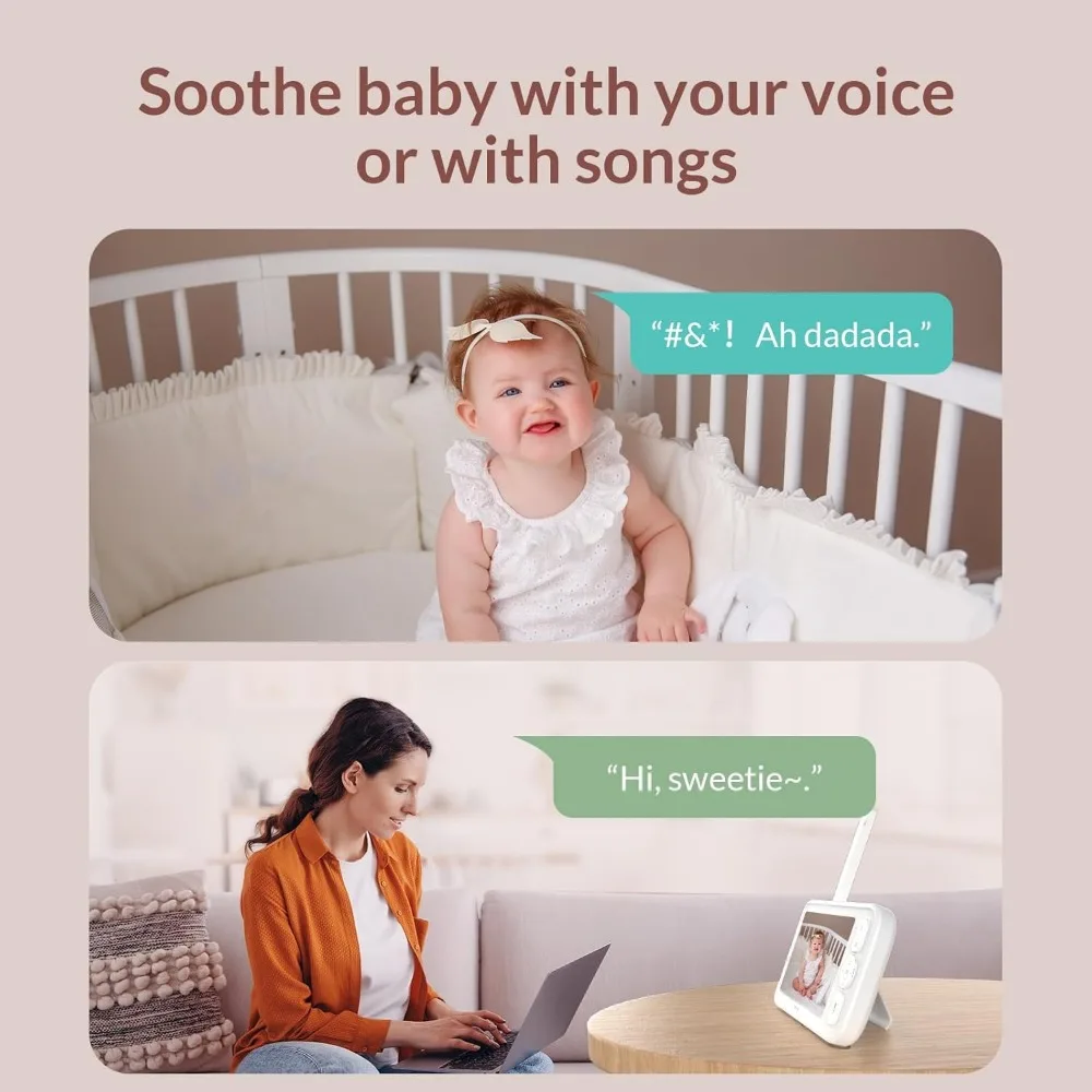 Upgraded Baby Camera Monitor Video - 5000mAh Baby Monitor with Camera and Audio, 5" Display, 4 in 1 Bracket Meets The Needs in