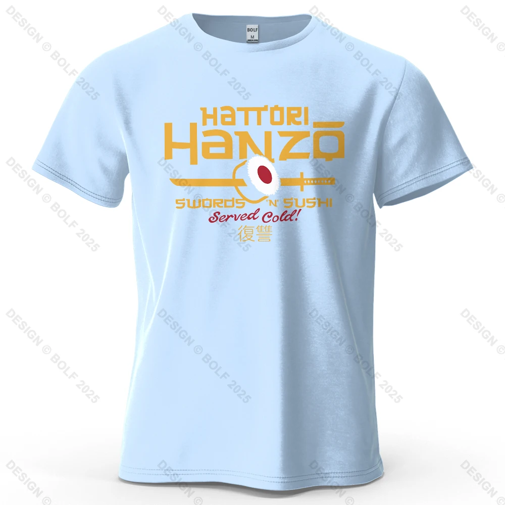 Hattori Hanzo bedrucktes Herren-T-Shirt, 100 % Baumwolle, übergroß, Anime-Mode, Grafik-T-Shirts für Damen, Tops, Streetwear, kulturelle Bekleidung