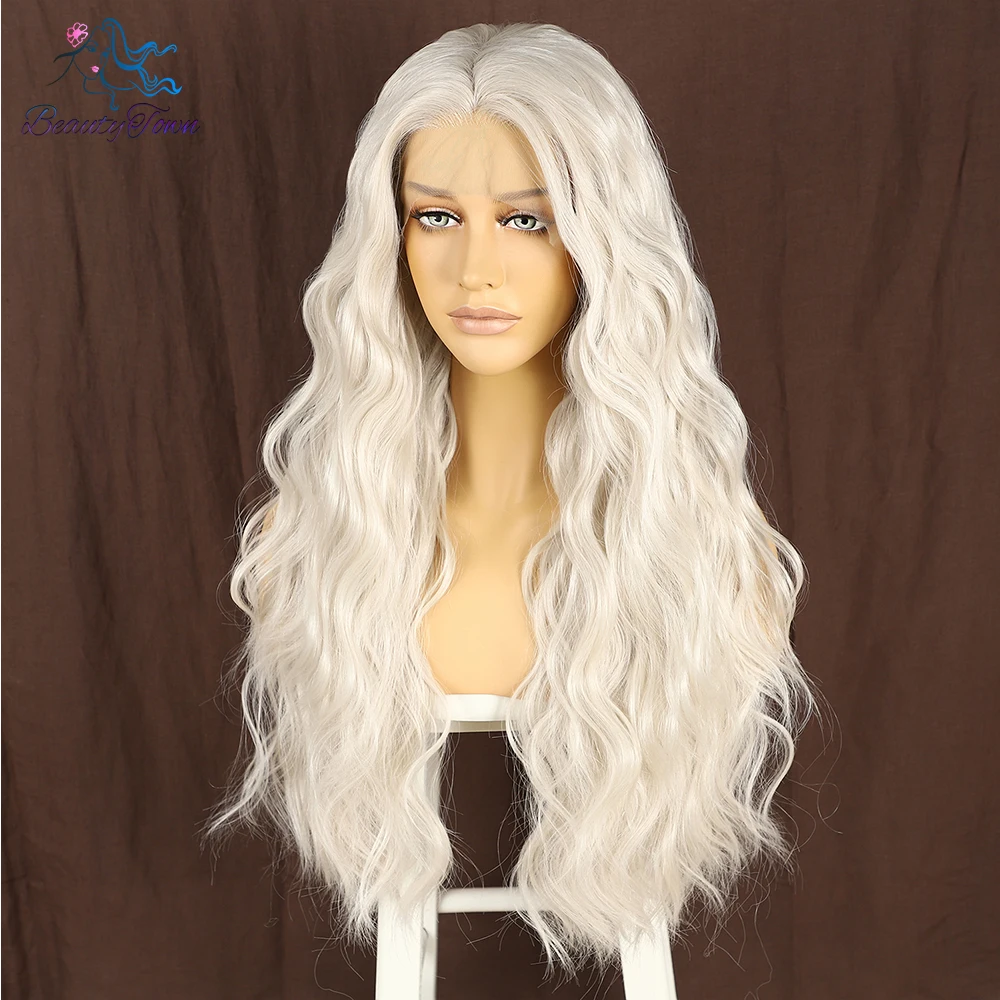 613 Blonde Synthetic Lace Front Wigs Long Body Wave HD Transparent Lace Front Wig Cosplay Daily Use Wig Heat Resistant Wig