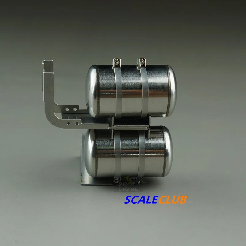 Scaleclub 1/14 cabeça de arrasto lama atualização metal duplo tanque gás para tamiya luu rc caminhão reboque basculante