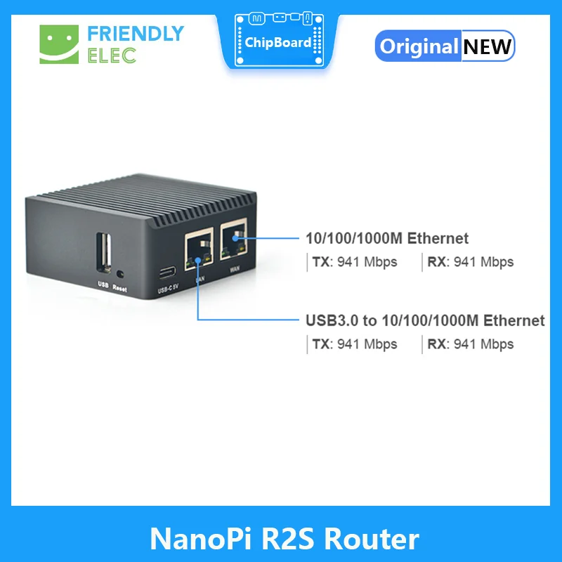 Imagem -02 - Amigável Nanopi R2s Mini Router Sistema Openwrt 1gb de Memória Grande 1gb de Memória Grande Rk3328