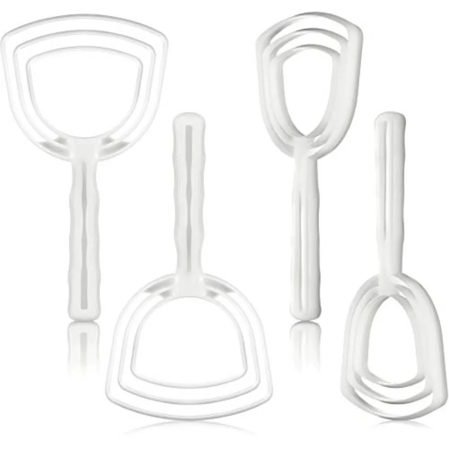 Mudder 4 Pieces Bone Dust Scraper Fish Scale Remover Butcher Plastic White Fish Descaler Meat Scraper Cleaning Tools for Kitche