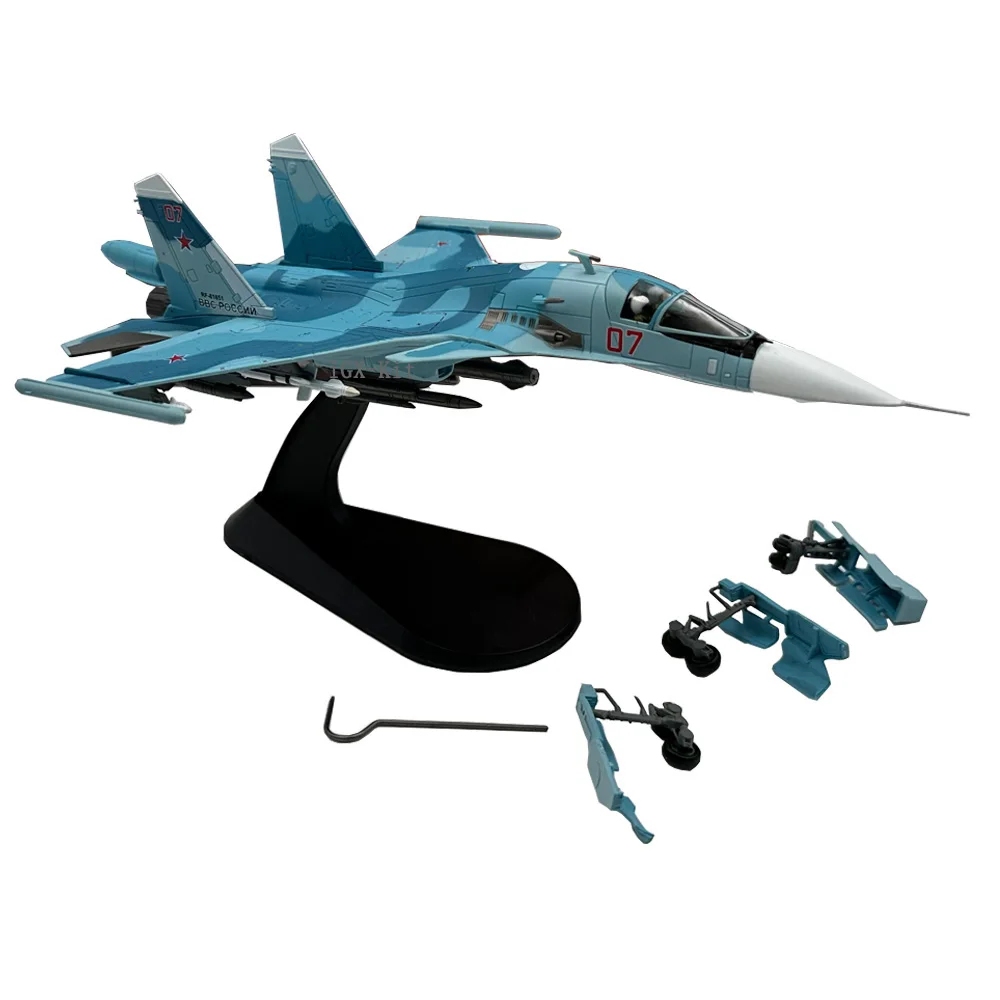 1/100 Scale Russian Sukhoi Cy-34 SU-34 SU34 Fullback Fighter Bomber Diecast Metal Military Plane Model Toy Collection or Gifts