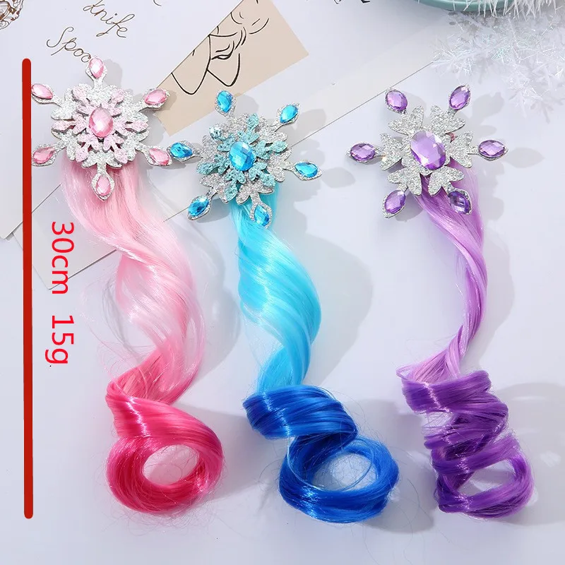 Gradient Ramp New Princess Snowflake Wig Hair Clips Lovely Girls Hairpins Children Headwear Barrettes Infanta Hair Accessories