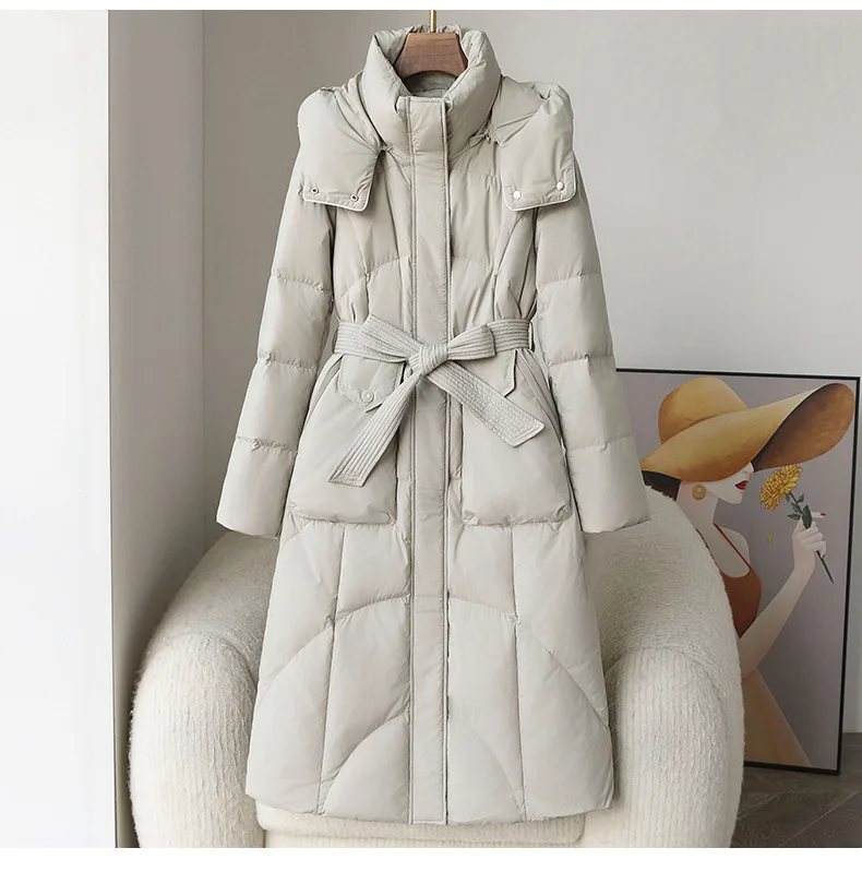 Hochwertige neue Winter Frauen Jacke weibliche lässige warme lange Mantel Outwear