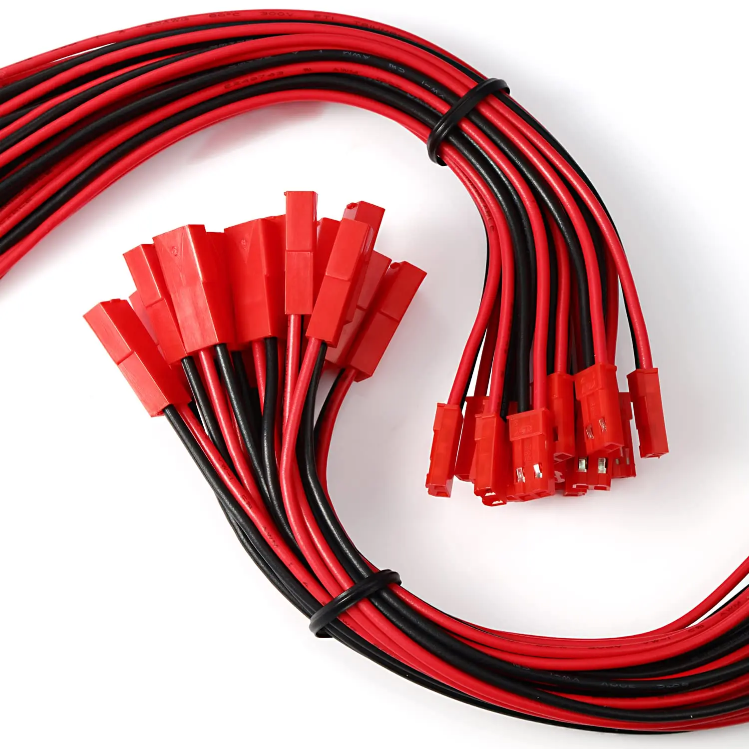 10 par 20 AWG JST wtyczka złącze 2-pinowe męskie złącze wtykowe kabel odpowiedni do taśmy świetlnej LED zdalnie sterowana bateria zabawki