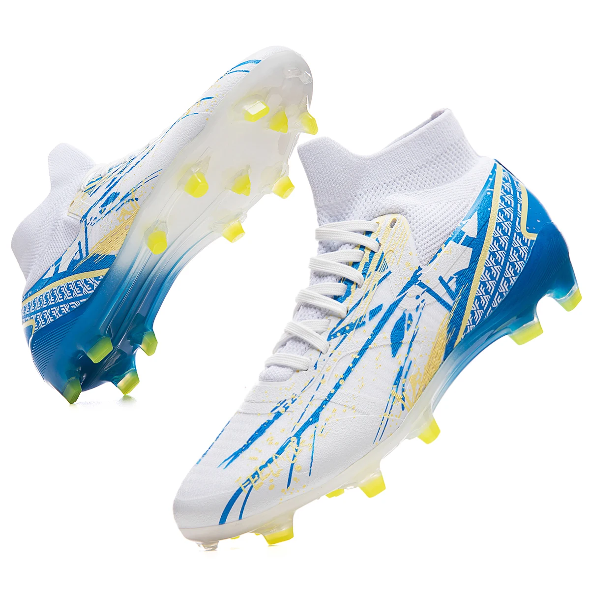 

High-top soccer boots FG and TF professional training unisex style advanced non-slip, breathable and wear-resistant sport shoes
