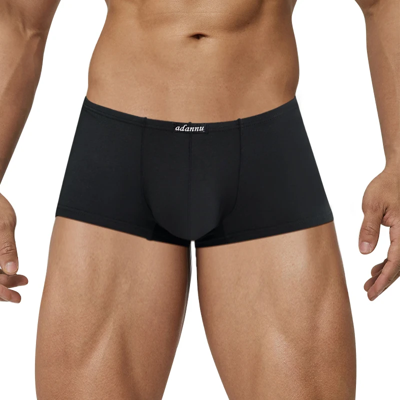 Ropa interior Sexy para hombre, Bóxer ajustado de Modal, bragas sólidas de cintura baja, Bikini deportivo sin costuras