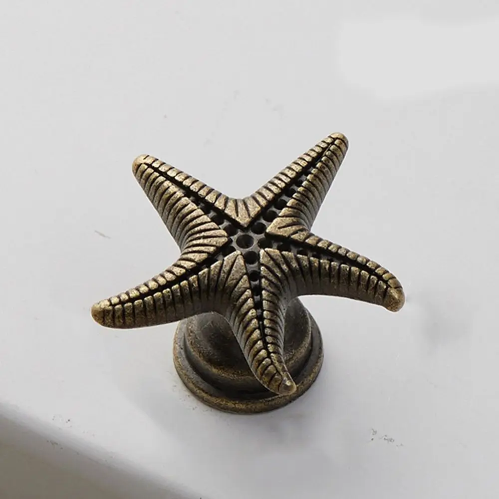 Creativity Single Hole Antique Cabinet Knob Zinc Alloy Butterfly Door Pull Handles Vintage Starfish Drawer Knobs Dresser