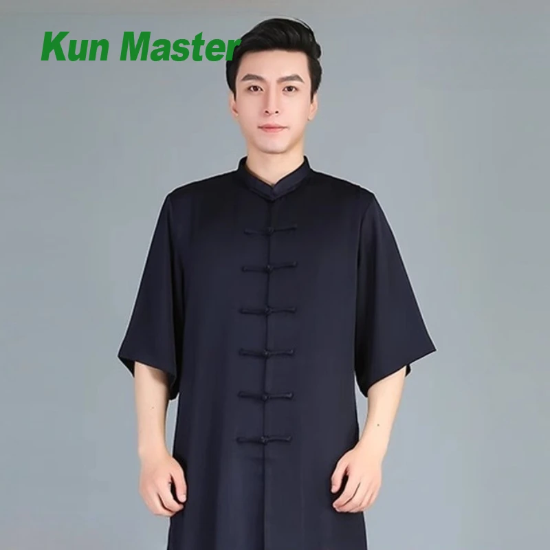 

Костюм для тай-чи и кунг-фу для мужчин и женщин, одежда для китайских боевых искусств, с блестящим блеском, струящаяся ткань, свободный крой, для выступлений