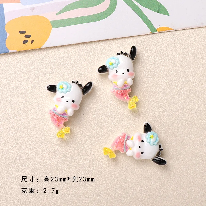 10PCS Resin Cartoon Color Mermaid Series Flatback Stone Home Decor Princess Fairy Figurine Scrapbook DIY Accessories Craft