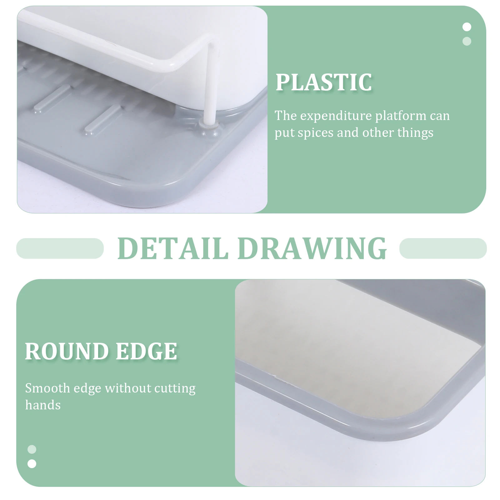 

Dishware Storage Organizer With Anti-Mildew Bacteria Resistant Two Compartment Countertop Holder Detachable Design