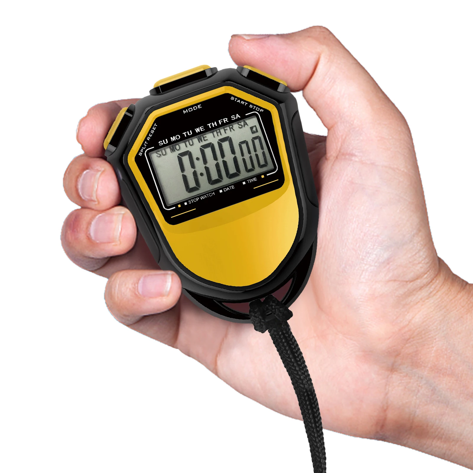 Waterproof Stopwatch Digital Handheld LCD Timer Chronograph Sports Counter with Strap for Swimming Running Football Training