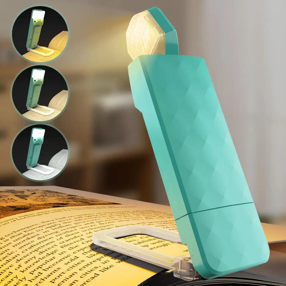 

Portable Rechargeable Book Light Reading Lamp Clip-on Lights Folding LED Night Lighting For Reader Kindle Adjustable 3 Colors