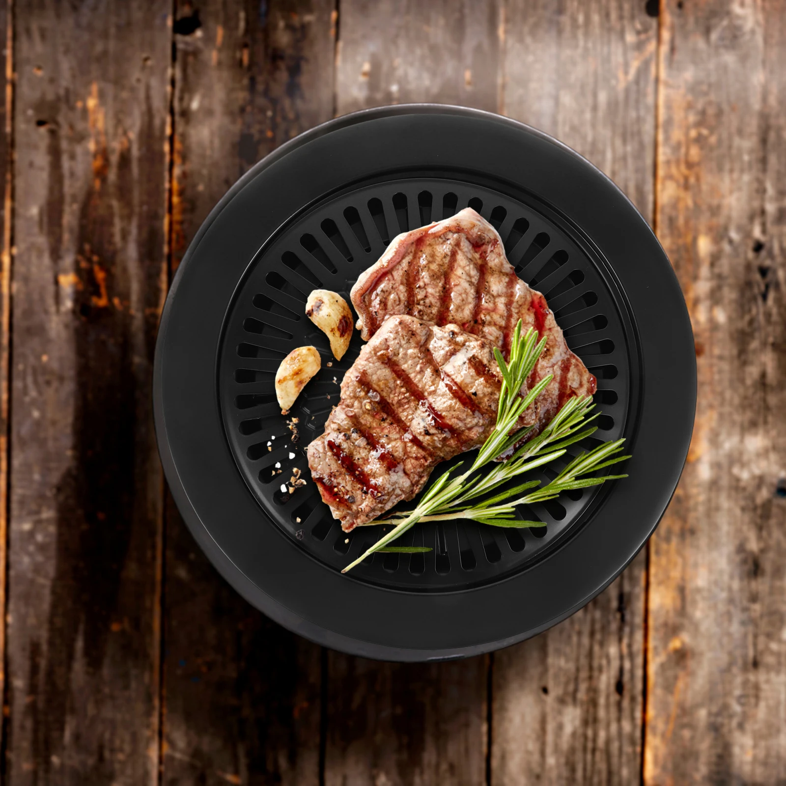 

Grilled Meat Roaster Bbq Round Stove Enamel Baking Tray Iron Roasting Nonstick Bakeware Baking Pan Oven Pan Mold