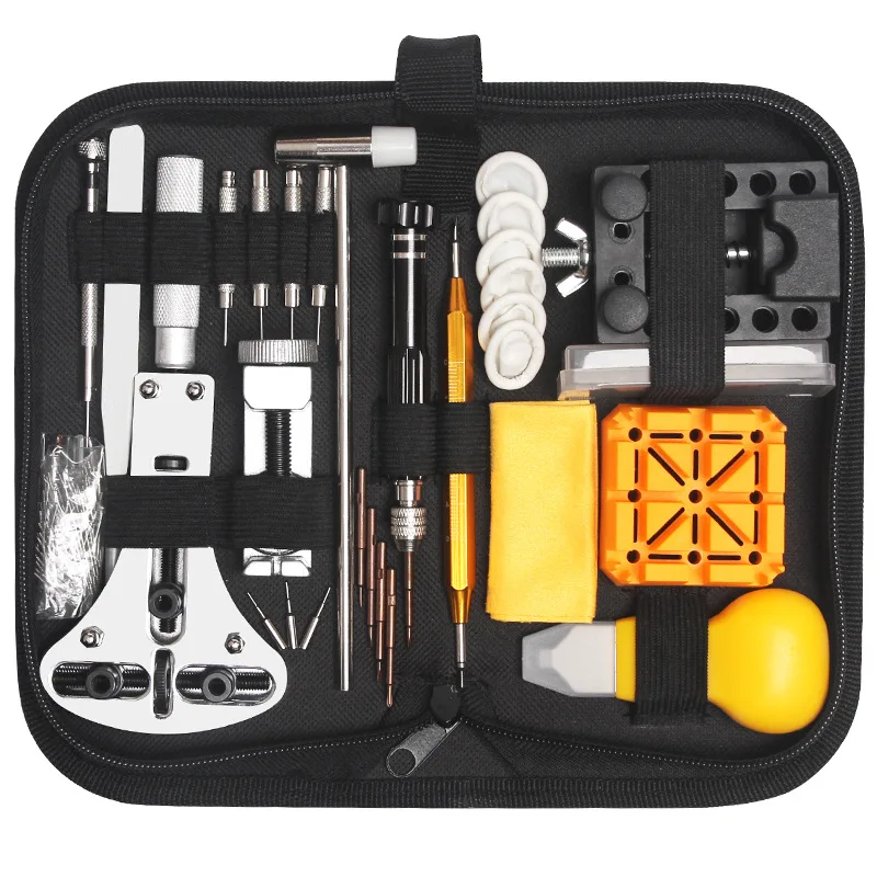 155PCS Watch Repair Tools Kit Clock Watchmaker Link Pin Dissolving Housing Open Remover Battery Replacement Ruler Set