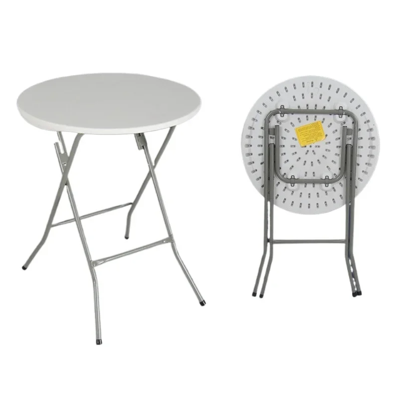 Round small round table household simple dining table outdoor combination stall table foldable
