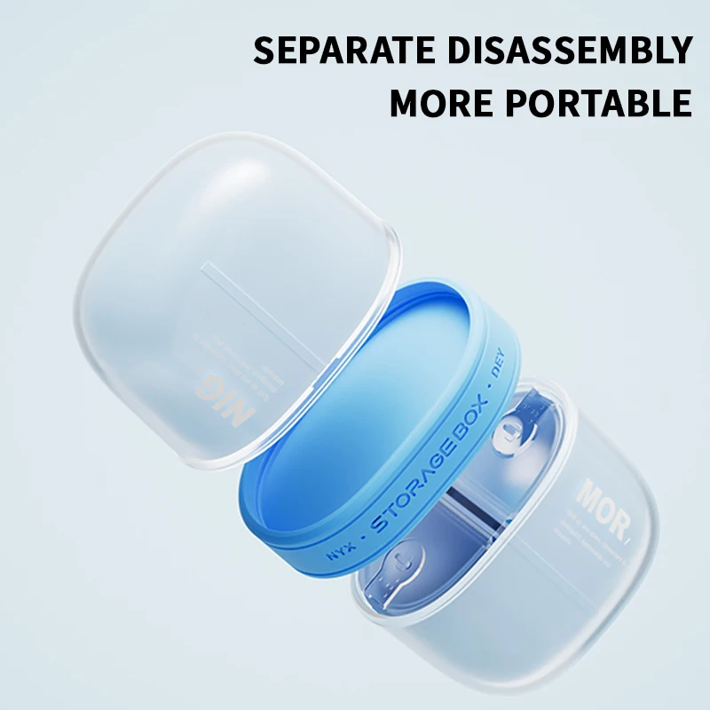 Portable Medicine Box, Moisture-Proof Double-Layer Mini Capsule Medicine Box, 4-Panel Packaging Box, Jewelry Storage Box