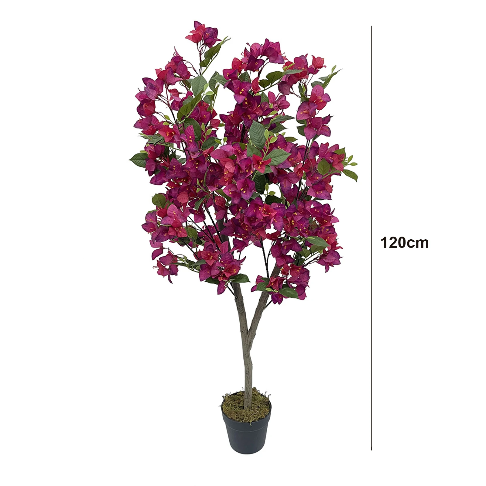 Bougainvillea Artificial Tree, Faux Blooming Tree with Wood Trunk and Pink Flowers for Decor Indoor Outdoor Home Office