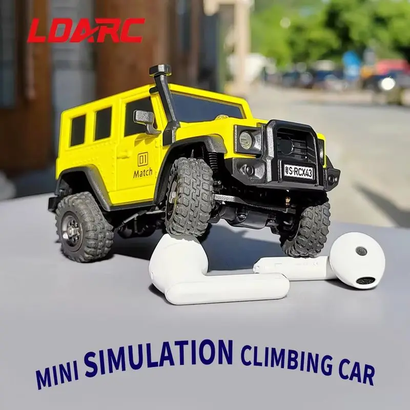 Ldarc x43 rastreador rc carro 1:43 simulação rc tempo completo rtr 4wd controle remoto mini veículo de escalada brinquedos das crianças adultas