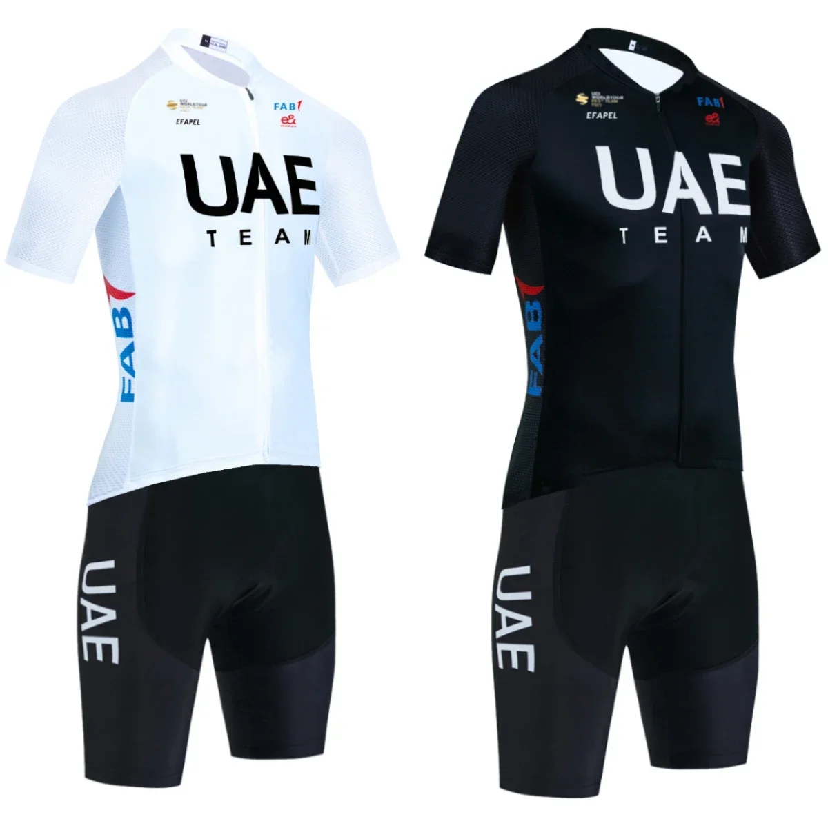 

White UAE Cycling Jersey Set 2025 Man Quick Dry Pro Cycling Clothing Road Bike Maillot Uniform Ropa Ciclismo Summer Bicycle Wear