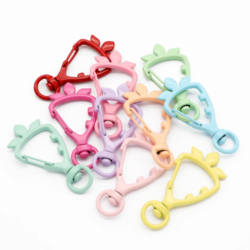 5 Pcs Carrot Shape Spring Buckle Snap Hook Lobster Clasp Hooks Trigger Clips Buckles Split Key Ring For Diy Keychain Accessories