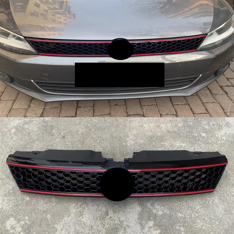 

Modified GLI Style Car Front Bumper Upper Grille For Volkswagen Grill For VW Jetta Mk6 2012 2013 2014 Honeycomb Racing Grills