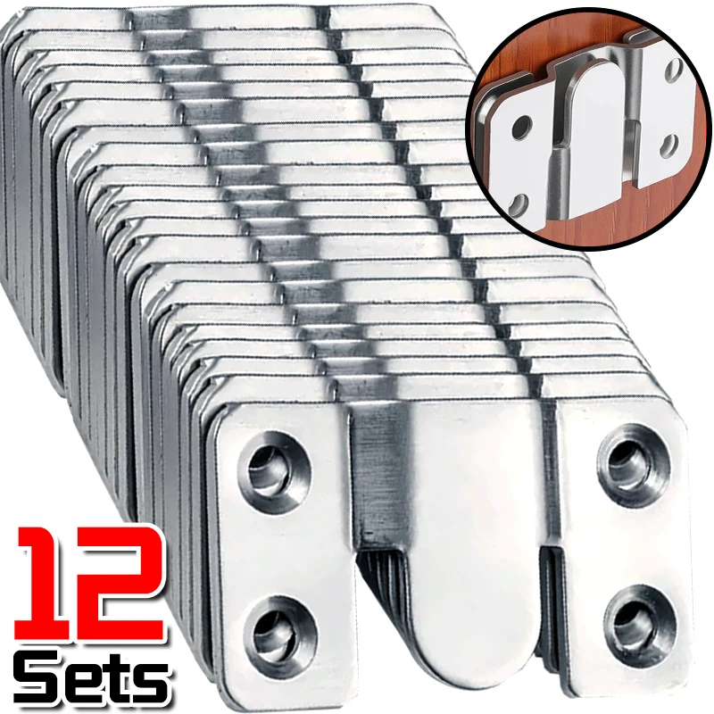 

1-12 компл. настенные крючки для фоторамки, подвесная пряжка из нержавеющей стали, кронштейн для скрытого монтажа, секционный соединитель, фурнитура