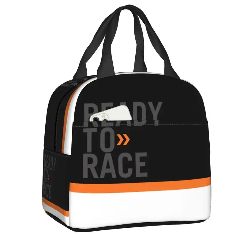 

Ready To Race Insulated Lunch Bag for Women Motorcycle Rider Racing Sport Portable Thermal Cooler Lunch Box Food Picnic Tote