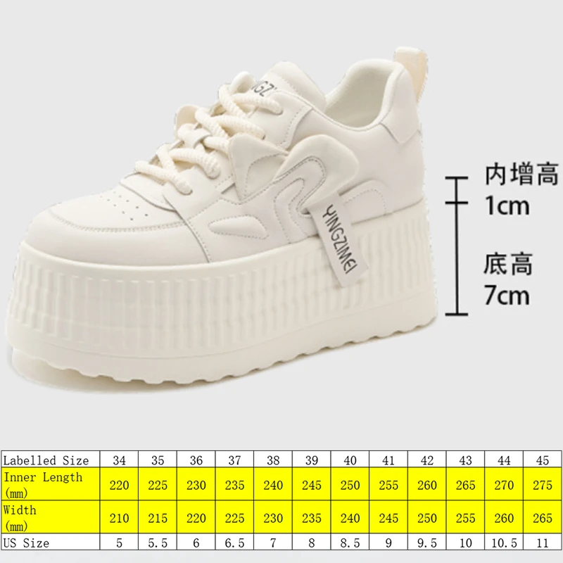 Fujin 8cm Microfiber Leather Spring Autumn Shoes Chunky Sneakers Platform Wedge Women Casual Shoes Ladies Fashion Skate Boarding