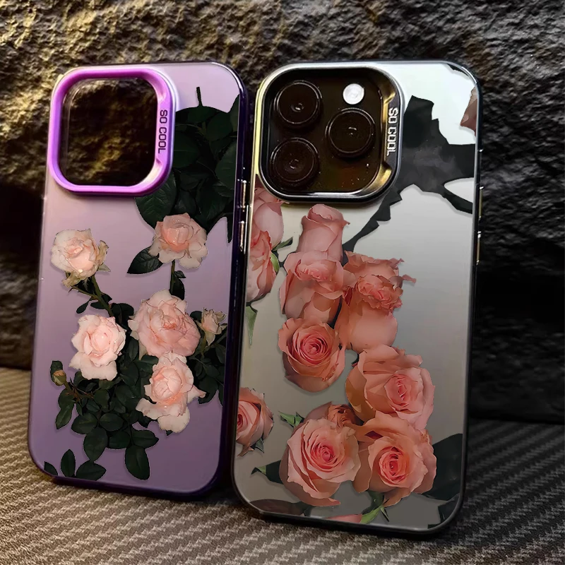 Simple Retro Rose Hard Case for Xiaomi Redmi Note 13 12 11 Pro Plus 4G 5G 12S 11S 10S 10 9 9S 8 12C 13C A3 Plating Matte Cover