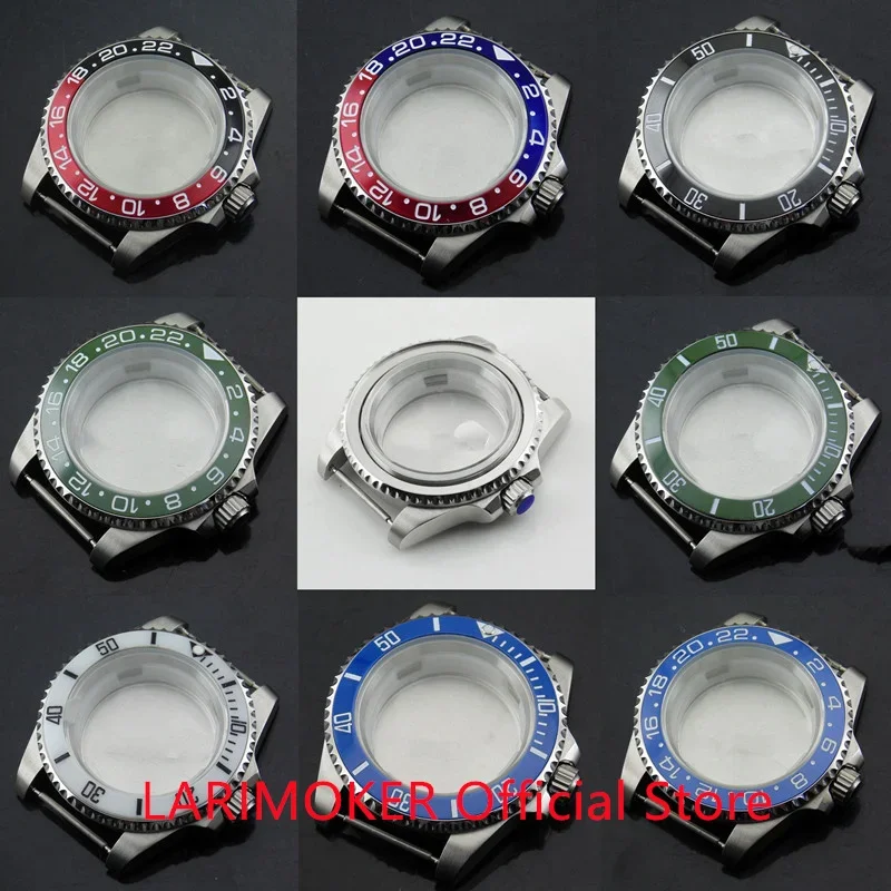 

LARIMOKER 40mm Silver Stainless Steel Watch Case Fit ETA 2836,DG2813/3804,Miyota 8215 PT500 NH35 Series Movement