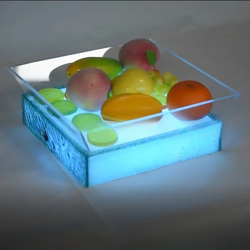 

5Mm acrylic high transparent luminous cube fruit storage box bar office home display box