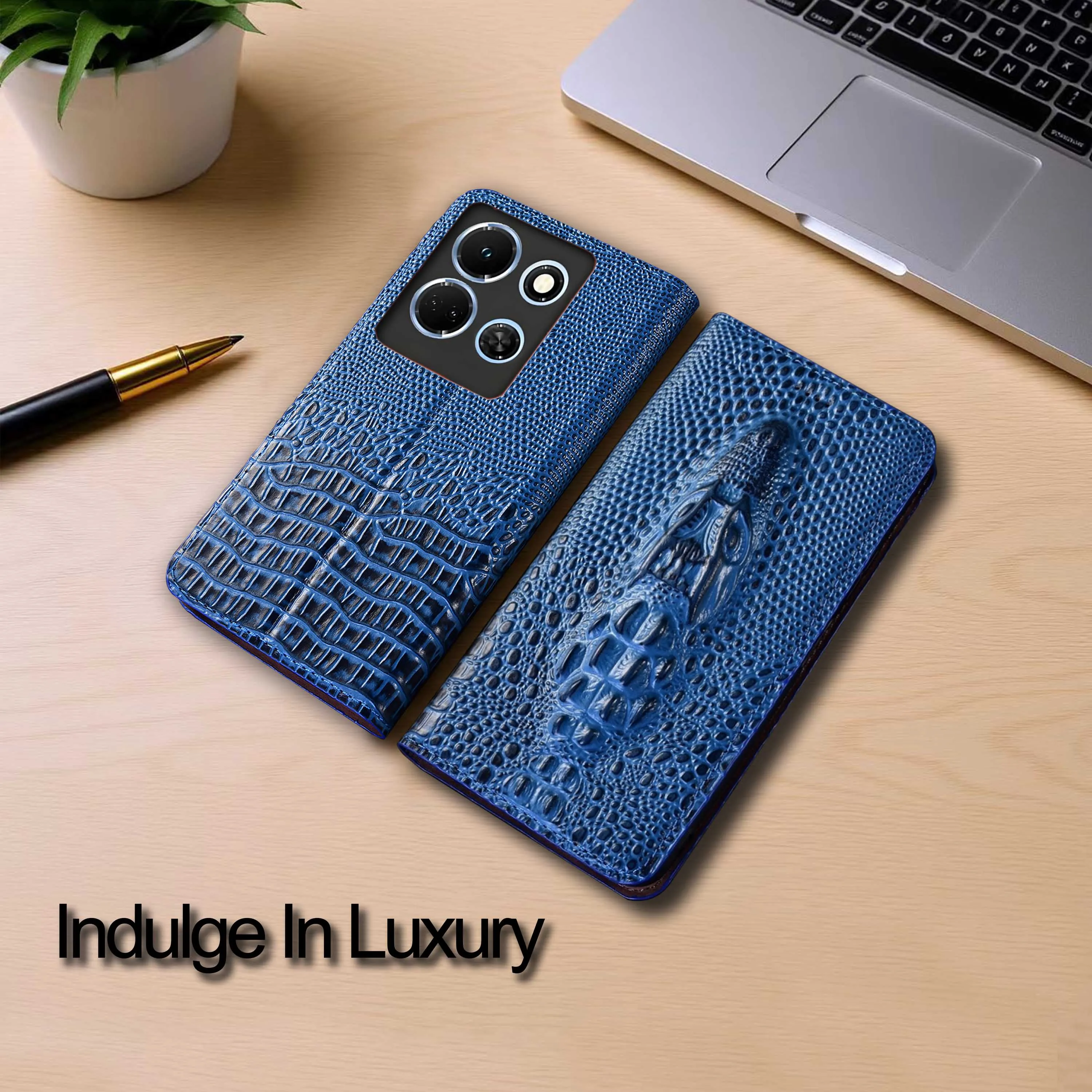 

Luxury For Infinix Note 30 30i 40 40S 40X 50 50S 50X Pro Plus VIP 4G 5G Crocodile Head Pattern Genuine Leather Flip Phone Case