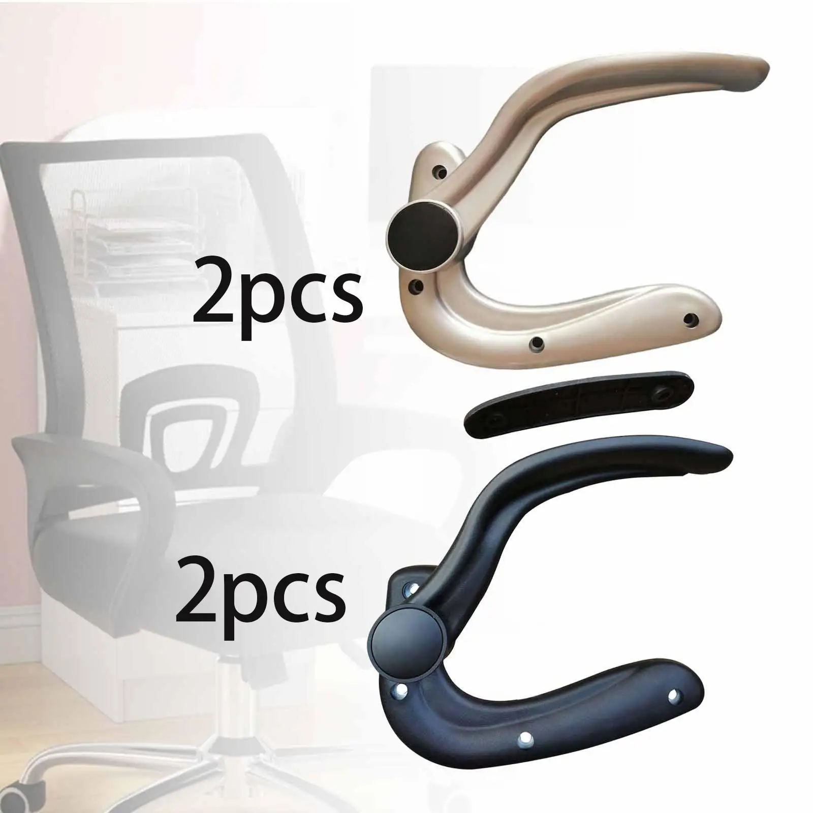 Adjustable Office Chair Arms with Arm Pads Replace Pre-Hole Fittings Height Adjustable Arms