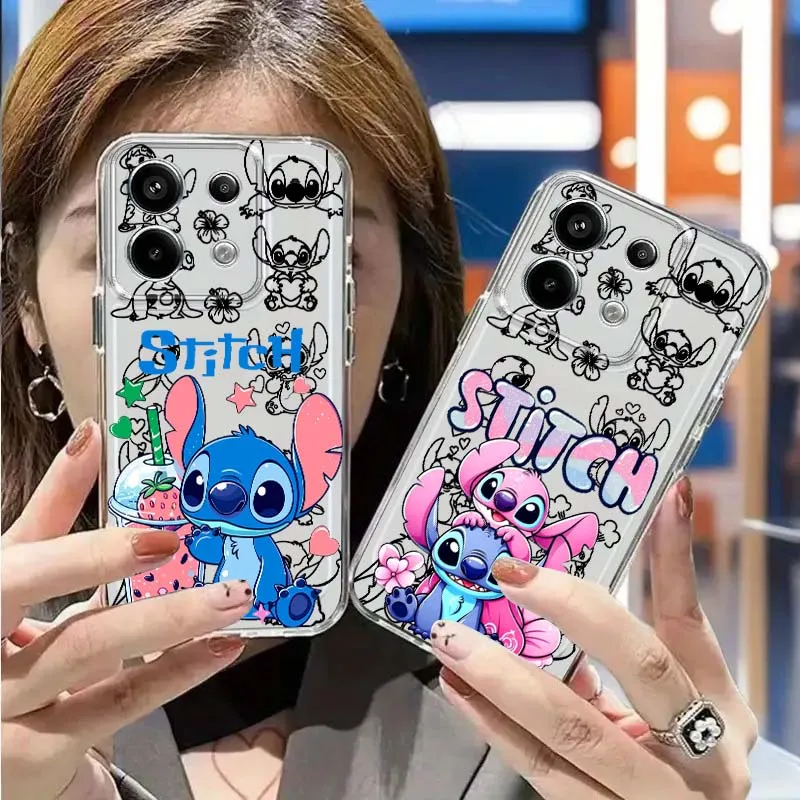 

Disney Stitch Angel Art Cute Phone Case For Xiaomi Redmi 14C 13C 13 12C 11A 10A K70 K60 K50 K40 K30 K20 Translucent