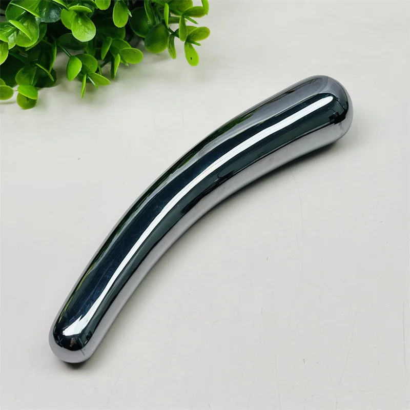 Large Size Natural Terahertz Crystal Massage Penis Wand Gemstone Yoni for Women Health Smooth Polished Fengshui Decor 17cm