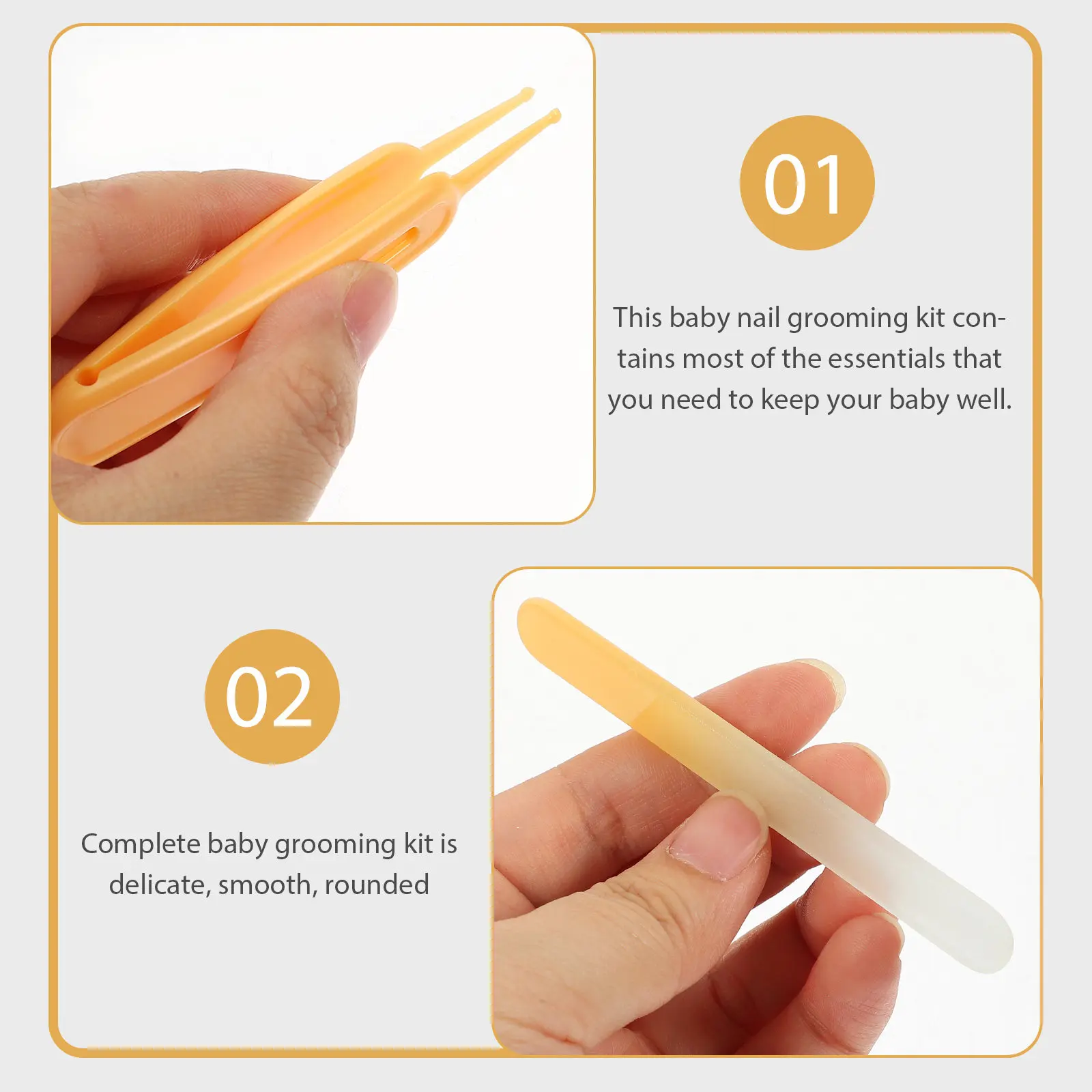 

1Set Baby Nail Clippers Kit Stainless Steel Blades Cartoon Design Infant Grooming Kit Baby Healthcare Newborn Nail Care Gift