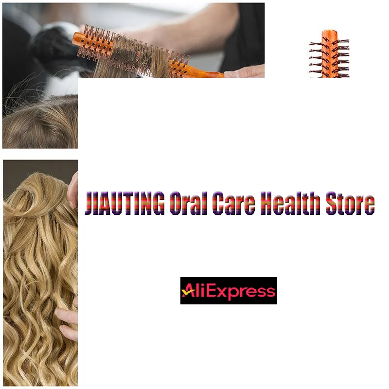 

Bristle Wooden Curly Hair Comb Natural Boar Bristle Rolling Brush Round Barrel Blowing Curly Hairbrush Hair Styling Tool Barber