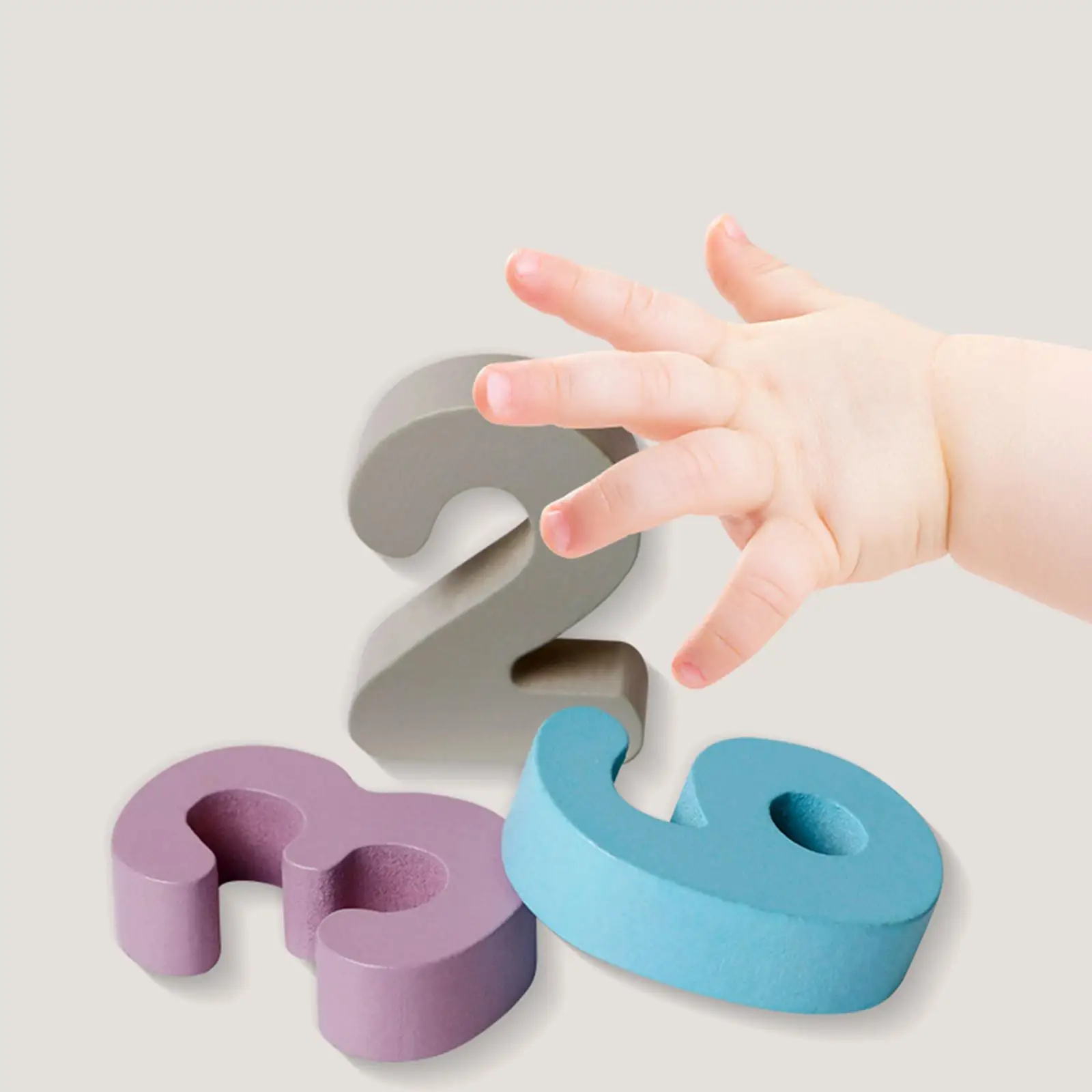 

Puzzles Rainbow Rings Board Wood Number Color Sorter Match Toys Present