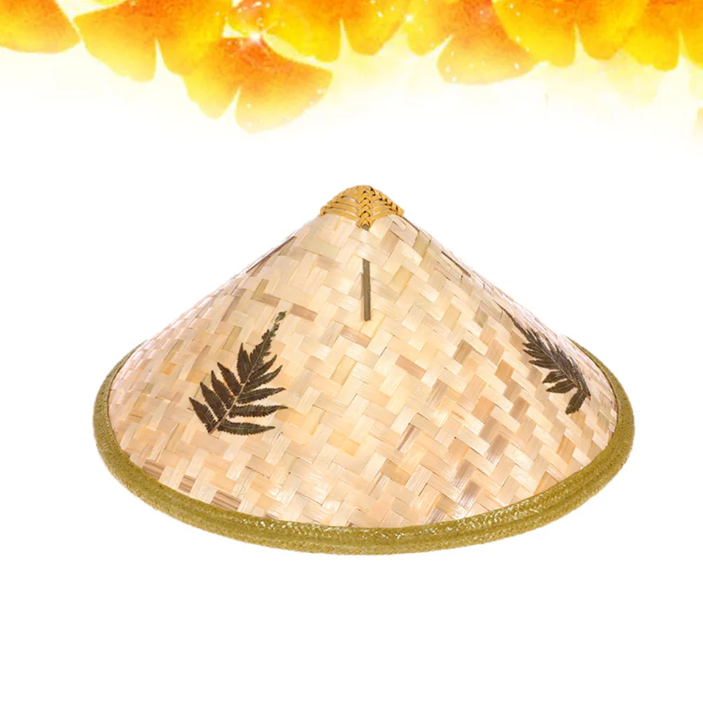 Chinese Hat Oriental Asian Hat Japanese Weave Hat Vietnamese Farmer Hat DIY Costume Accessory for Children Kids 42 x 42