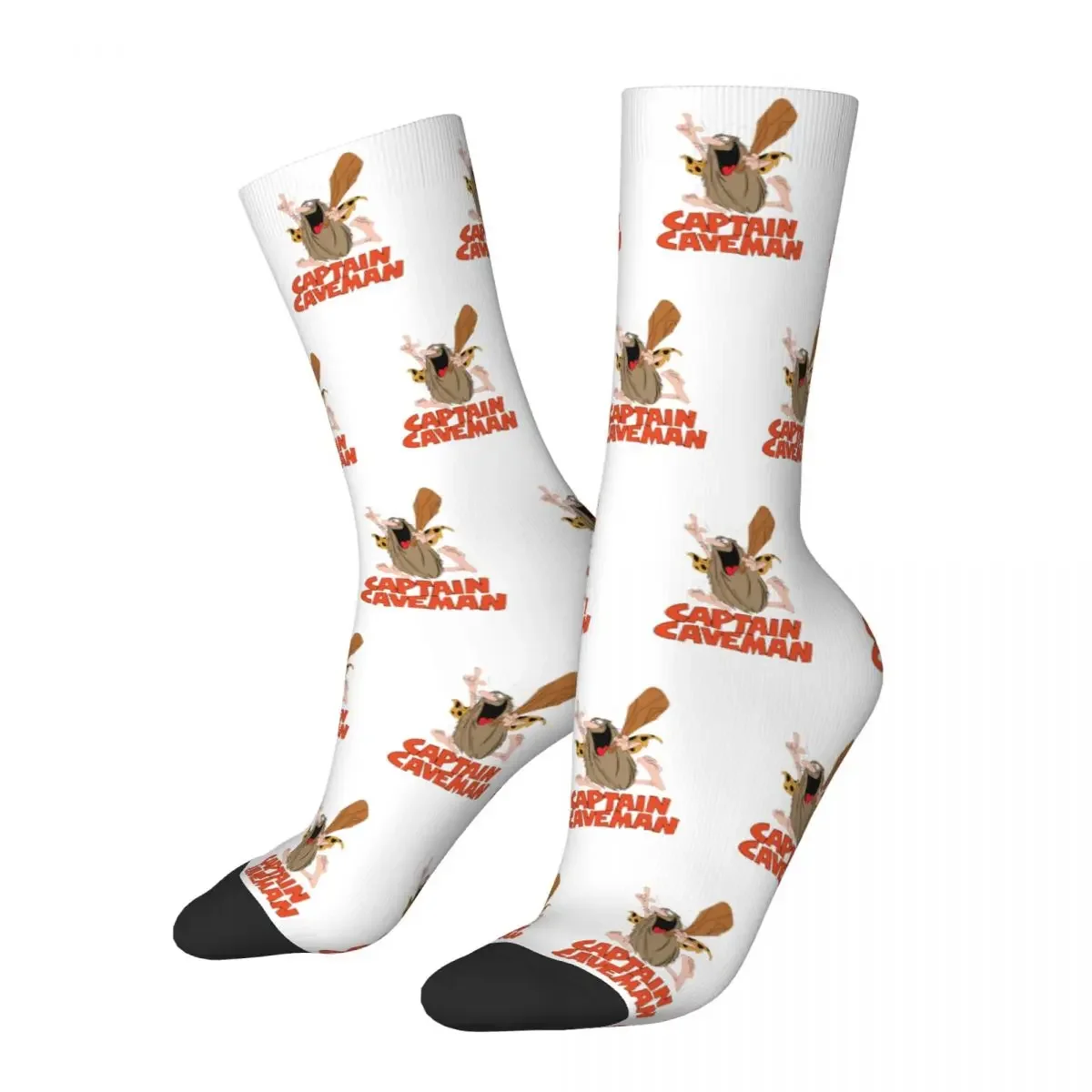 

Colorful Men's Women's Captain Caveman Cavey Socks 1980s Cartoon Sweat Absorbing Middle Tube Socks