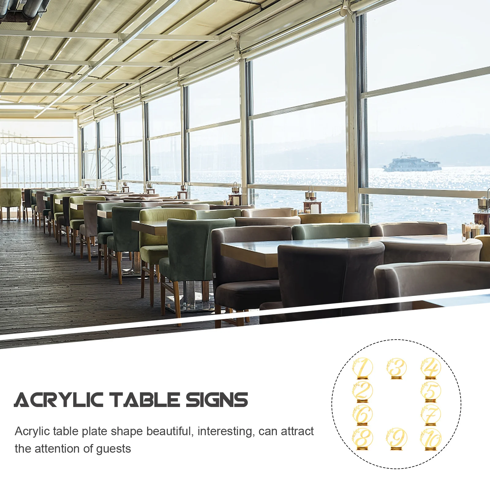 

10pcs Acrylic Table Numbers Wedding Banquet Reserved Signs Elegant Place Cards For Anniversary Birthday Coffee Bar