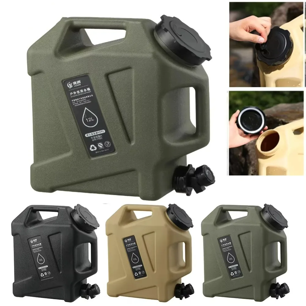 

12L Camping Water Tank​ with Faucet Leak-Proof Camping Water Carrier Large Capacity Outdoor Water Container​ for Picnic Hiking