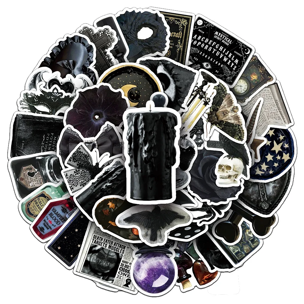 10/30/50 قطعة القوطية الظلام نمط الساحرة ملصقات مقاوم للماء الكتابة على الجدران محمول سكيت سيارة كول الرعب هالوين ملصق يدوي الصنع حزم