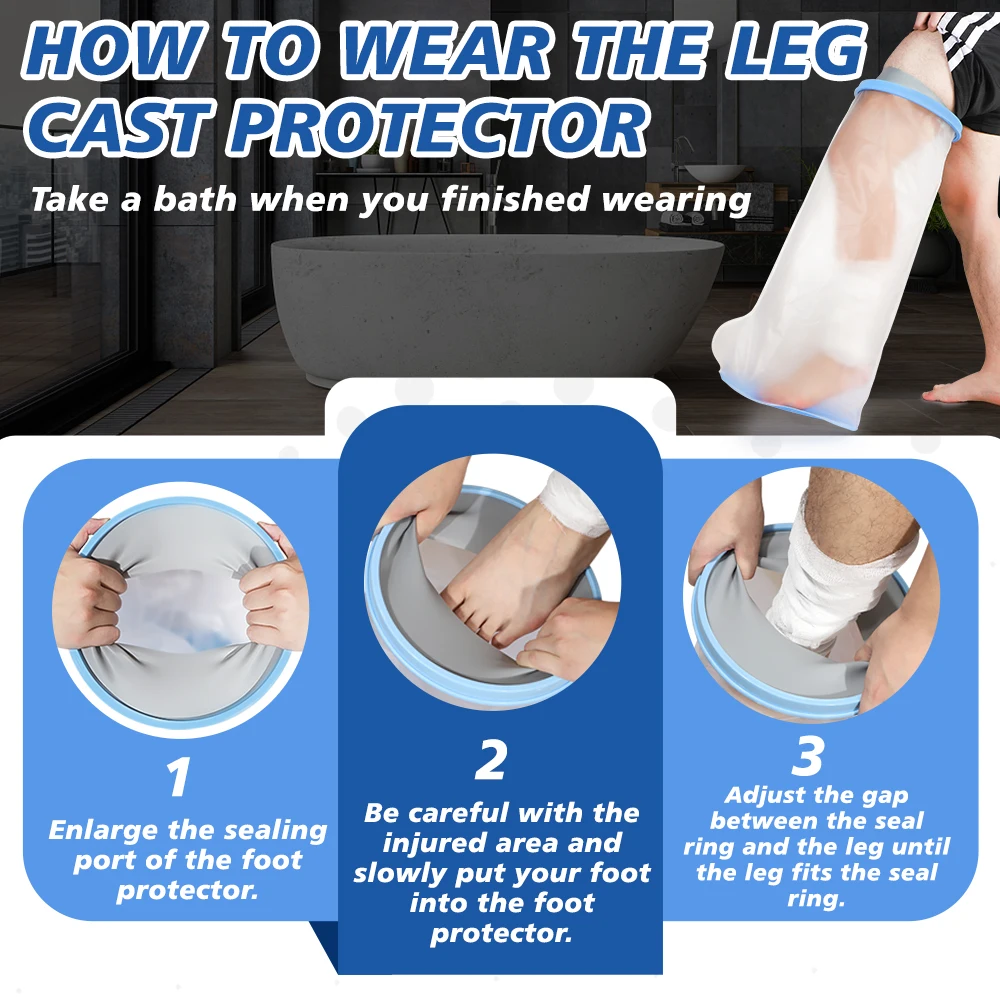

1Pc Shower Watertight Foot Protector Leg Cast Cover for Adult Child Super Waterproof Extra Large Capacity Adult Thigh Tension